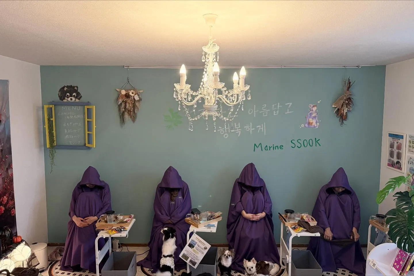 わん友と一緒に、よもぎ蒸しタイム🫶